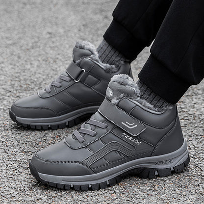 Winter Boots Women Men Warm Plush Velcro Snow Boots Climbing Hiking Shoes Women DealSniper.net Dark grey Size37