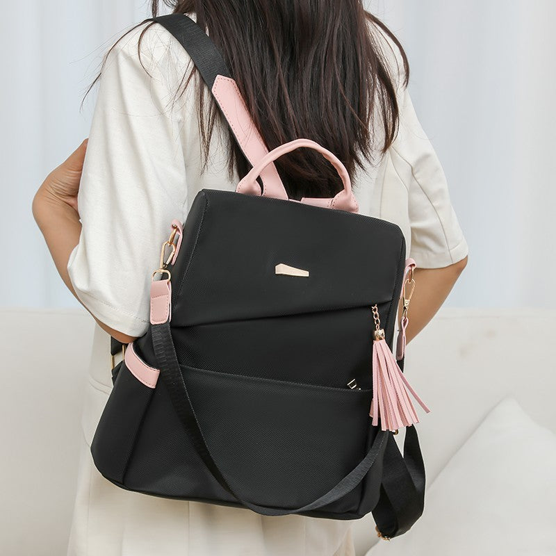 Oxford Cloth Stitching Women'S Backpack Anti-Theft Women DealSniper.net