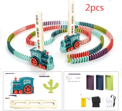 Automatic Licensing Of Dominoes To Launch Electric Trains Kids dealsniper-net Chargeable electric train 2PCS