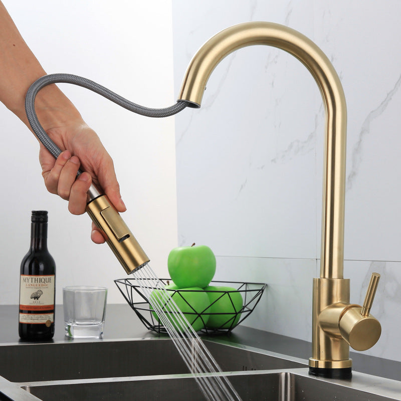 Stainless Steel Kitchen Pull-out Retractable Faucet Kitchen dealsniper-net