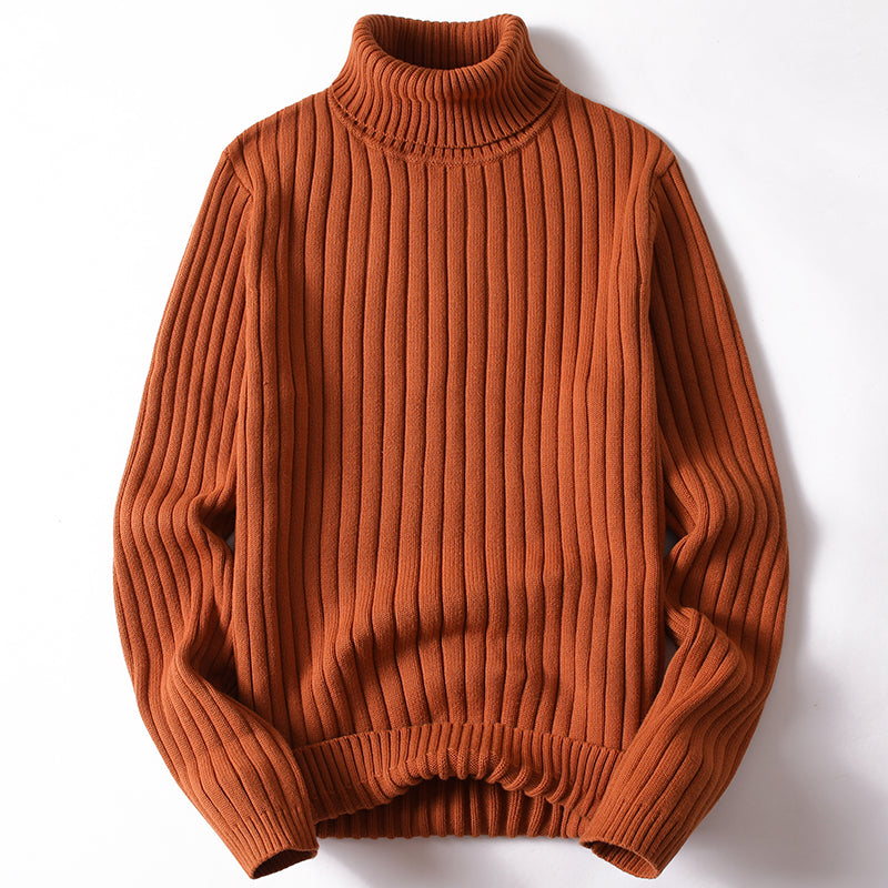 Turtleneck Sweater Men Women Ins Fashion Solid Striped Men DealSniper.net