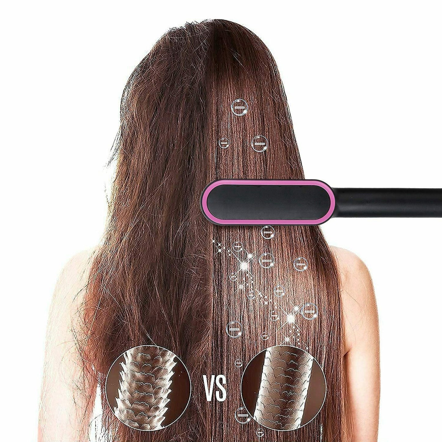 2-in-1 Electric Hair Straightener Brush Hot Comb Adjustment Heat Styling Curler Anti-Scald Comb, 2-in-1 Styling Tool For Long-Lasting Curls And Straight Hair Beauty dealsniper-net