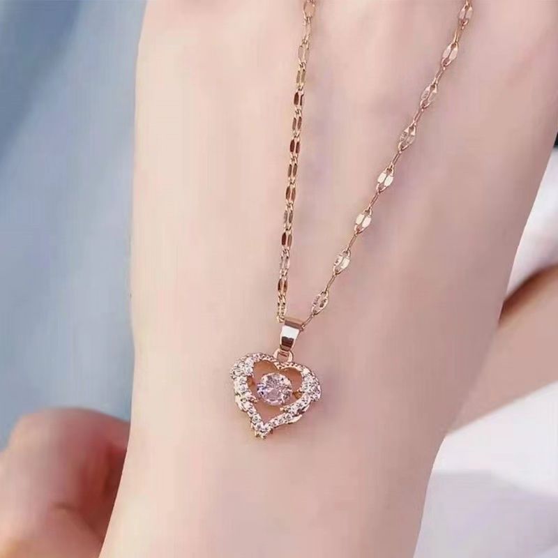Valentines Day Gift Perfume Bottle Pendant Titanium Steel Necklace Jewelry Gym From House X176 Rose Gold