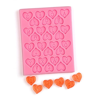 Heart Shape Letters Cake Baking Cookie Chocolate Bakeware