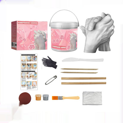Couple Hand Mold Gypsum Powder Valentine's Day Gift Holidays DealSniper.net Complete Set Of 2kg