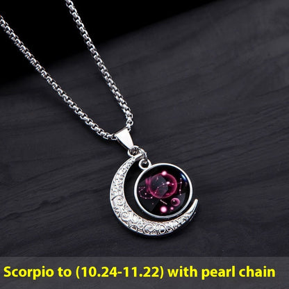 12 Constellation Moon Star Glowing Necklace Charm Jewelry Jewelry dealsniper-net Scorpio