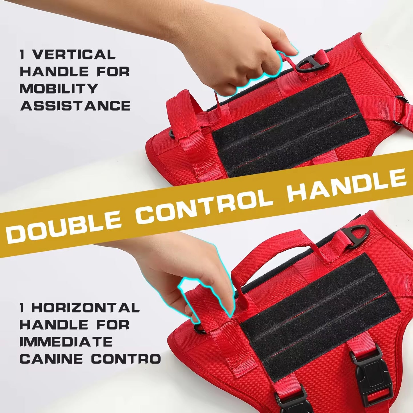 Heat-resistant Durable Nylon Tactical Service Dog Harness Pets Gym From House