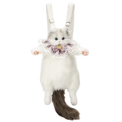 Women's Cute Ragdoll Backpack Plush Doll Women DealSniper.net Gray Body Length 42cm