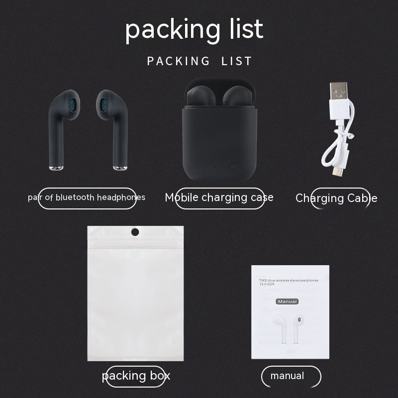 I7mini2 Macaron Bluetooth Headset Second Generation Electronics dealsniper-net Mini2 Opp Bags Black