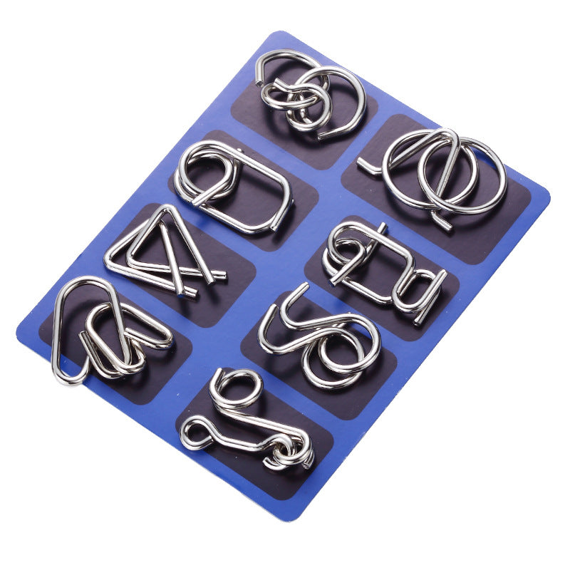 Intellectual Buckle 8 Piece Set ABC Metal Puzzle Nine Series