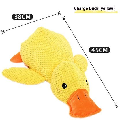 Dog Toy Plush Bite-resistant Pet Supplies Pets DealSniper.net Yellow Charging Duck 38x45