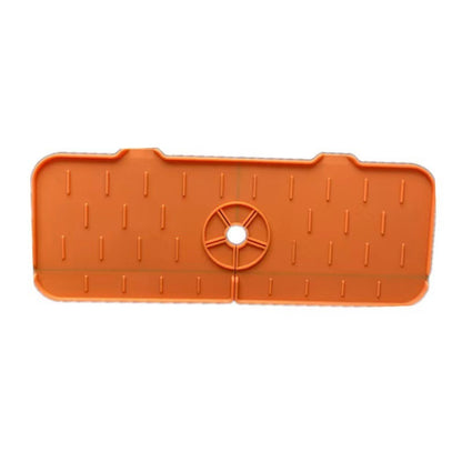 Kitchen Silicone Faucet Absorbent Mat Sink Splash Guard Kitchen dealsniper-net Orange 37x14x0.5 1PC