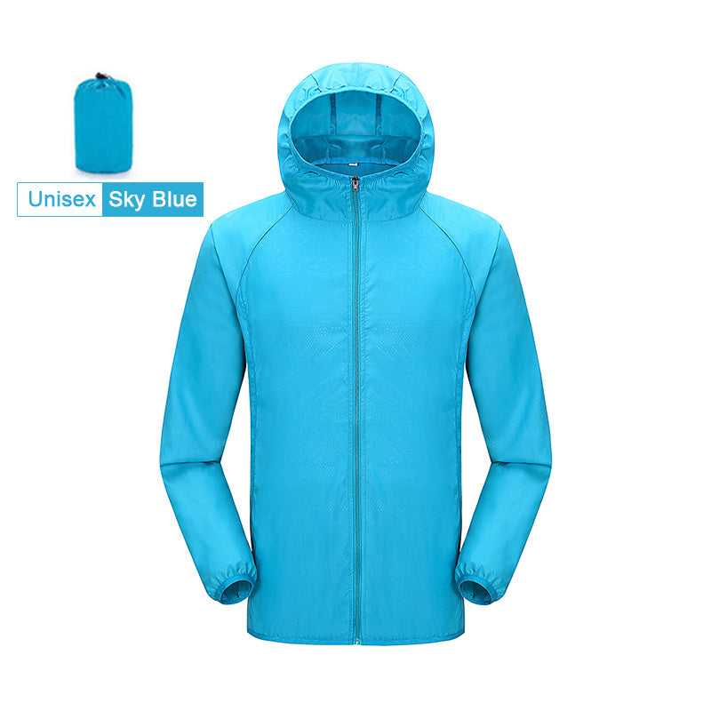 Mens And Womens Skin Windbreaker UV Protection Sunscreen Clothing Men DealSniper.net Blue 2XL