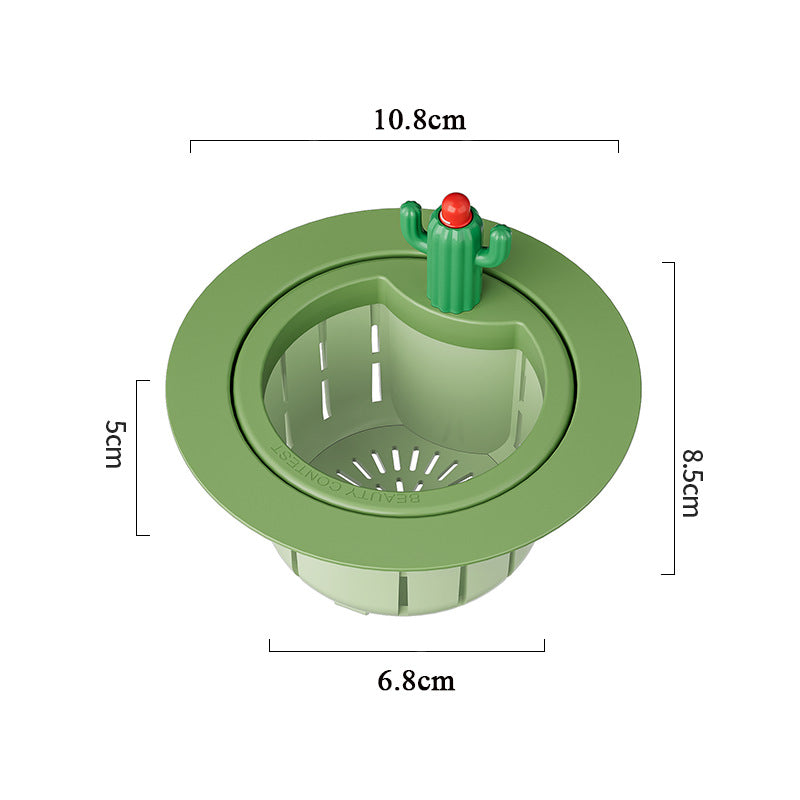 Cactus Sink Drain Strainer Press Automatic Dumping Basket House Gym From House Green widened gasket