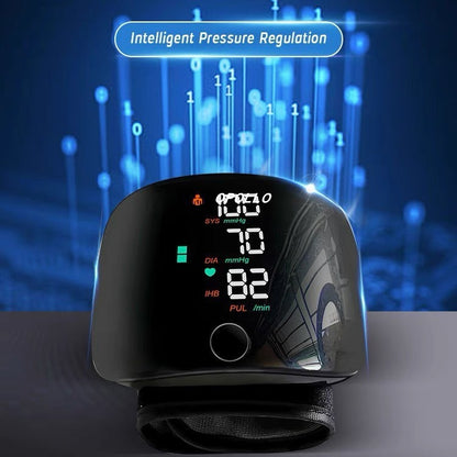 Wrist Sphygmomanometer Rechargeable Blood Pressure Meter Wrist Health Gym From House Wrist Black Russian Voice USB