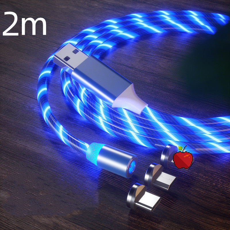 Magnetic Charging Cable Streamer Fast Charging Cable Lighting Phones DealSniper.net Blue 2m 3in1