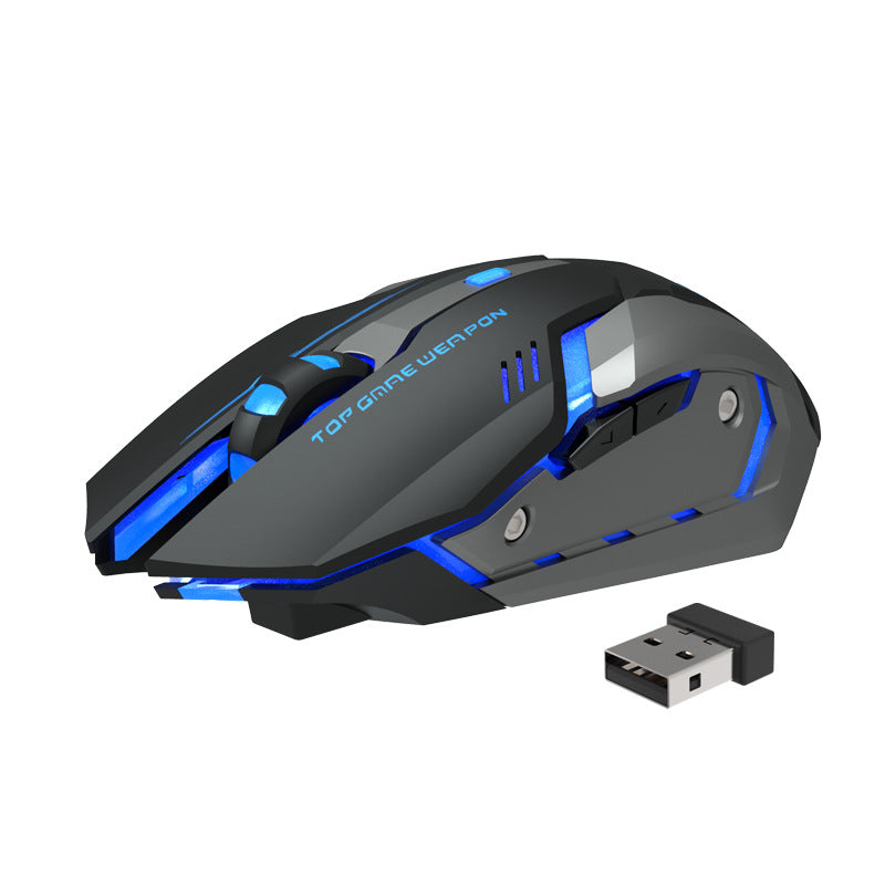 Wireless Charging Silent Gaming Mouse Machinery Electronics dealsniper-net Black