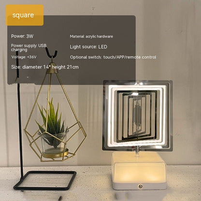 Creative Three-dimensional Rotating Ambience Light Bedroom Home Decor Gym From House 16 Mobile Phone Diamond USB