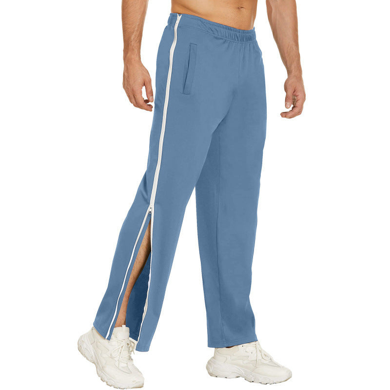 Men Trendy Zip Tearaway Basketball Sweatpants Loose Sports Men Gym From House