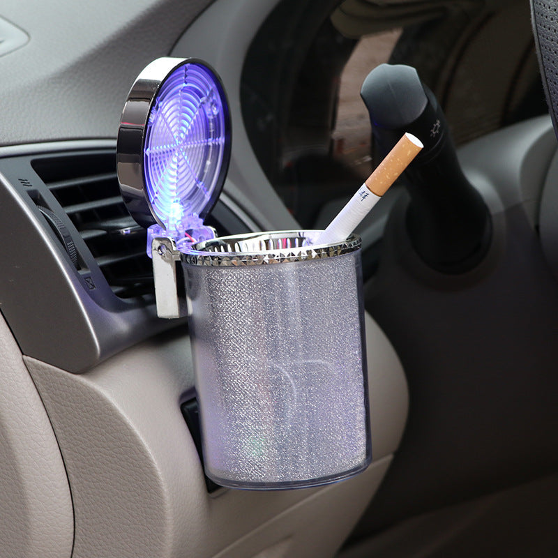 Car Ashtray With LED Light RGB Ambient Light Cigarette Cigar Ash Tray Vehicle dealsniper-net