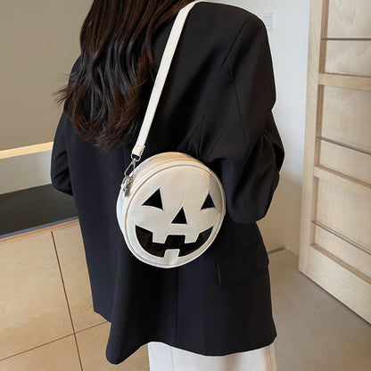 Halloween Pumpkin Small Round Bag Girls Funny Cute Shoulder Bag Women dealsniper-net