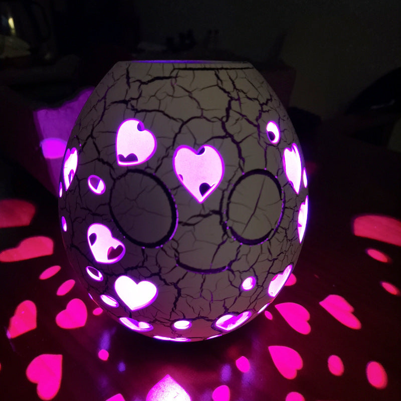 Cracked Led Goose Egg Lamp Charging Rgb Tumbler Home Decor Gym From House USB Charging Three Colors Heart color