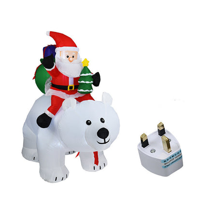 Inflatable Santa Claus Riding Polar Bear 2M Christmas Garden dealsniper-net As shown UK