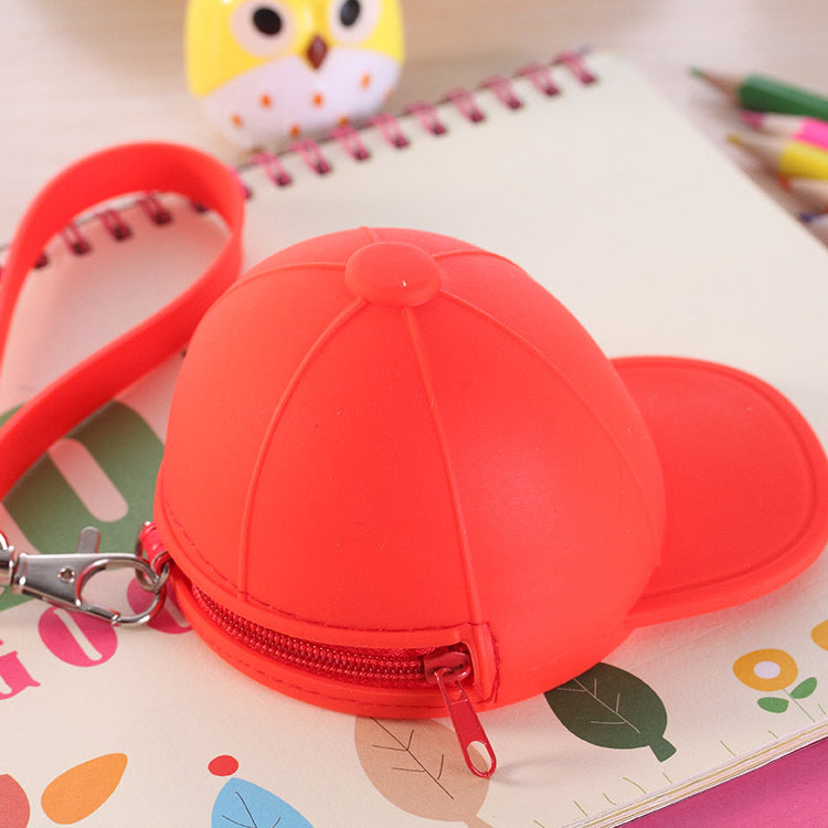 Cute Cartoon Candy Color Hat Silicone Coin Purse Kids dealsniper-net Red