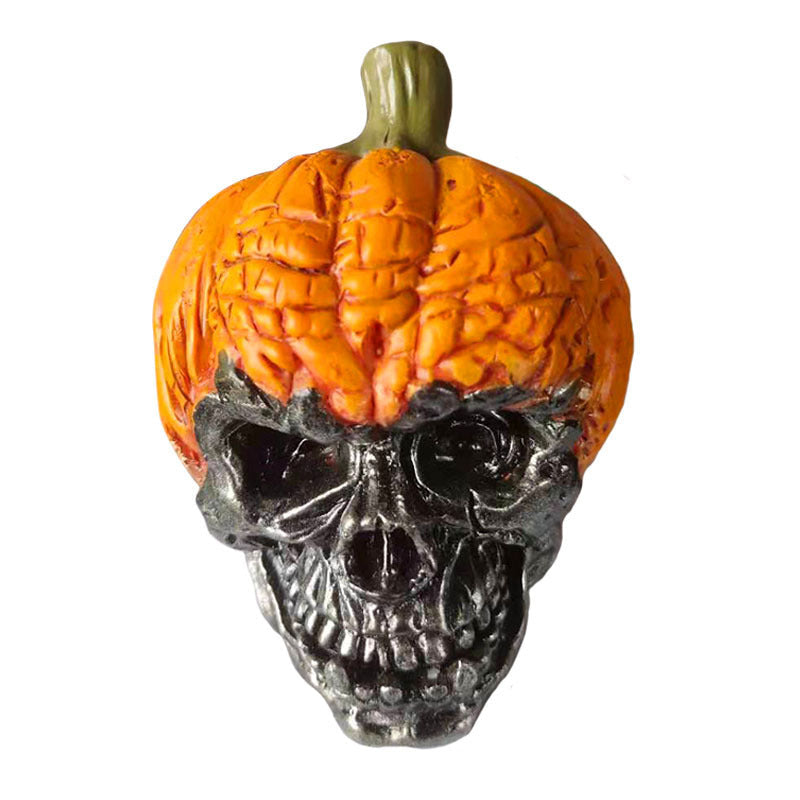 New Evil Pumpkin Skull Halloween Resin Ornament Holidays DealSniper.net A