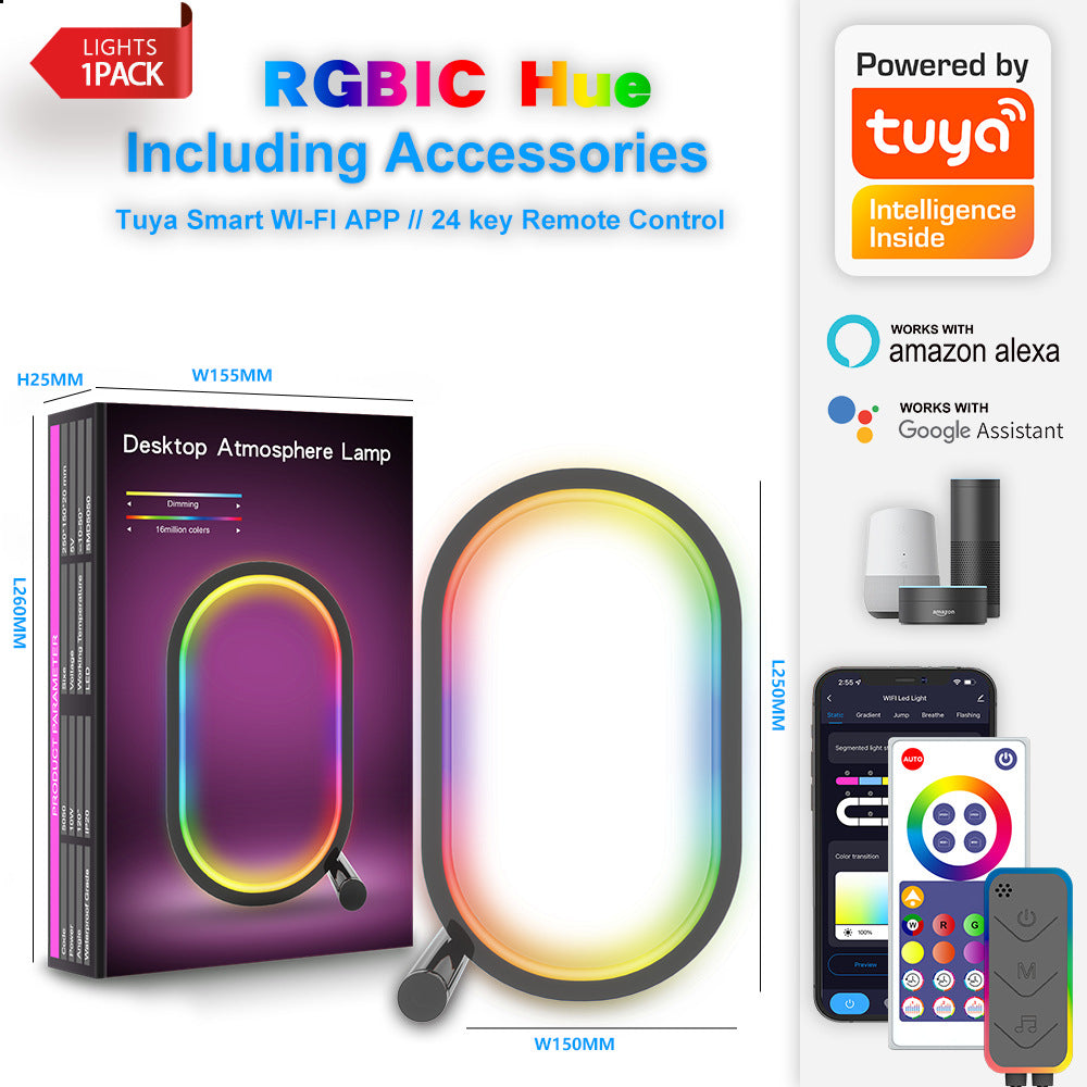 Smart RGB Ambience Light Home Decor Gym From House English Color Box Packaging Double Template Black