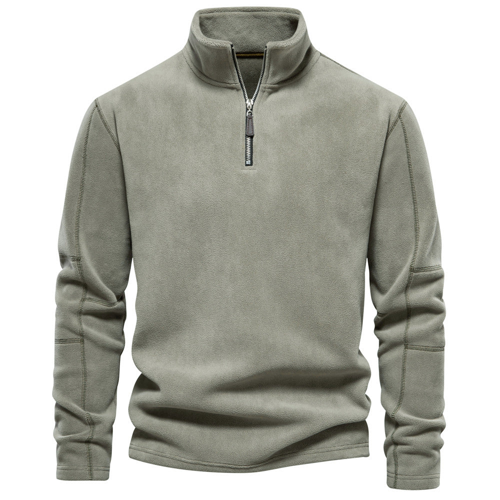 Fashion Personality Stand-collar Zippered Sweatshirt Men DealSniper.net Green L