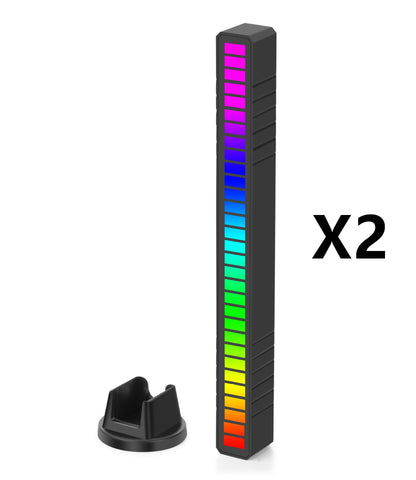 LED Strip Light Sound Control Pickup Rhythm Light Music Home Decor DealSniper.net Black 2pcs USB