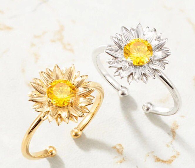 Korean Style Daisy Flower Elegant Opening Rings Women Adjustable Jewelry dealsniper-net