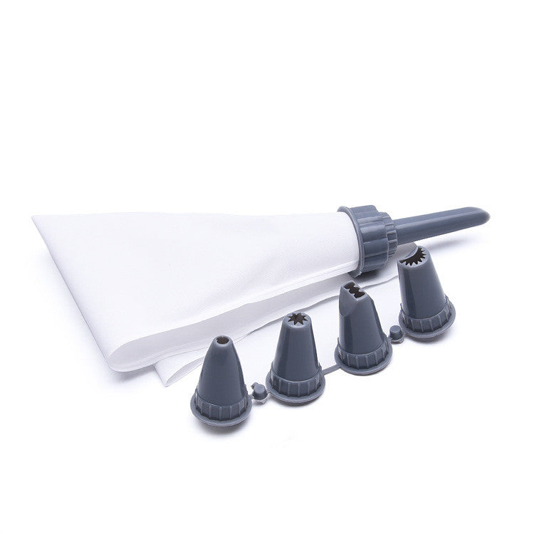 5Sets Of Cream Mounted Nozzles Kitchen Gadgets Kitchen dealsniper-net Grey Pastry Bag