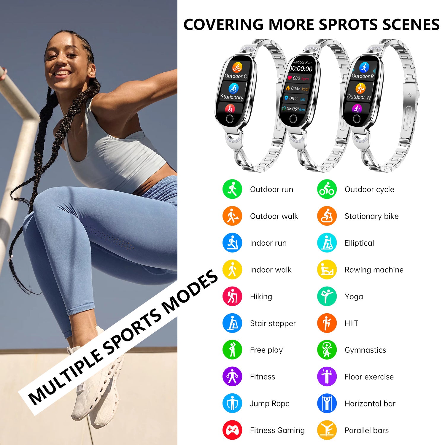 Gold Smartwatch For Women Compatible For Android & IOS Jewelry dealsniper-net