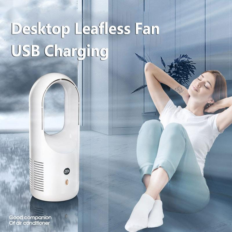Electric Bladeless Fan Cooler Desktop Portable Usb Rechargable House DealSniper.net