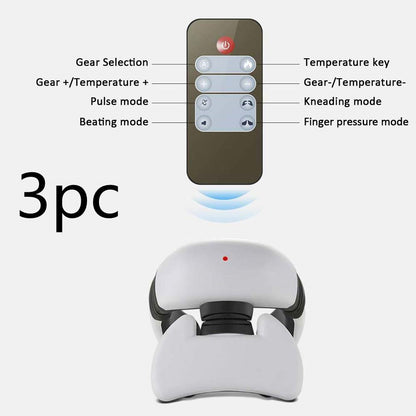 Smart Electric Pulse Back and Neck Massage 4 Heads Pain Relief Tool Health dealsniper-net 3PC White