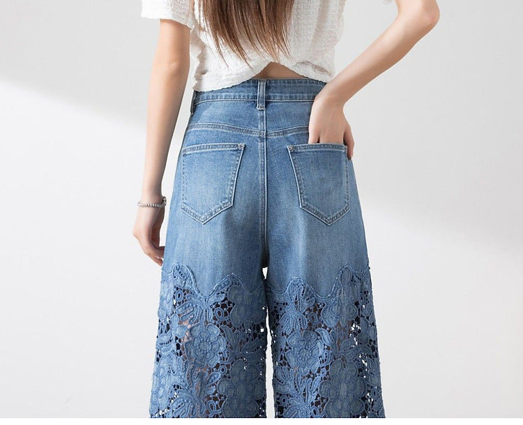 Women's Stitching High Waist Wide Leg Pants Women DealSniper.net