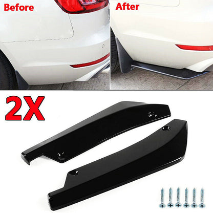 Pair Car Universal Black Rear Bumper Lip Diffuser Splitter Canard Protector US Vehicle dealsniper-net