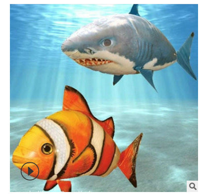 Remote Control Shark Toys Air Swimming Fish Infrared RC Air Balloons Inflatable RC Flying Air Plane Kids Toys Kids dealsniper-net Red