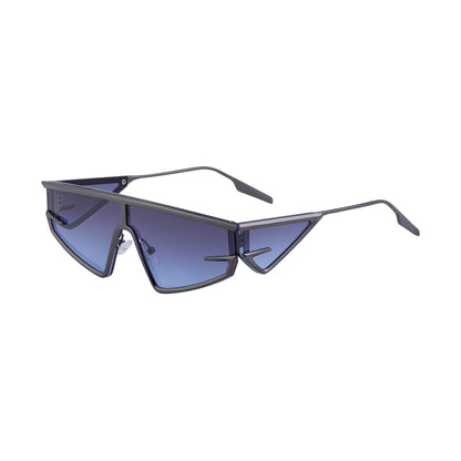 New European And American Fashion Cat-Eye Sunglasses Men Gym From House C4 gun color gray blue