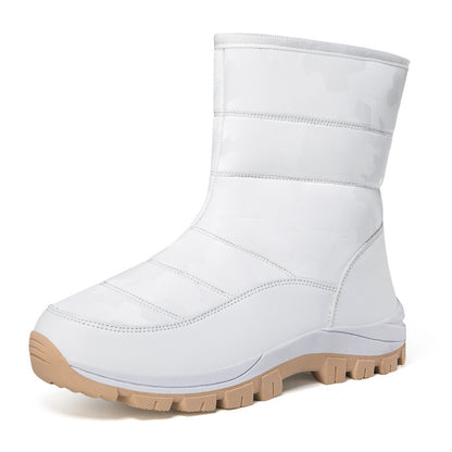 Winter Snow Boots For Women Outdoor Thickened High-top Plus Velvet Shoes Fashion Platform Ankle Boots Keep Warm Plush Shoes Women DealSniper.net White Size36