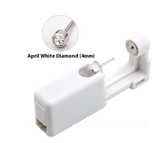 Second Generation Ear Piercing Tool Ear Nail Gun Painless Ear Piercing Beauty dealsniper-net April white diamond