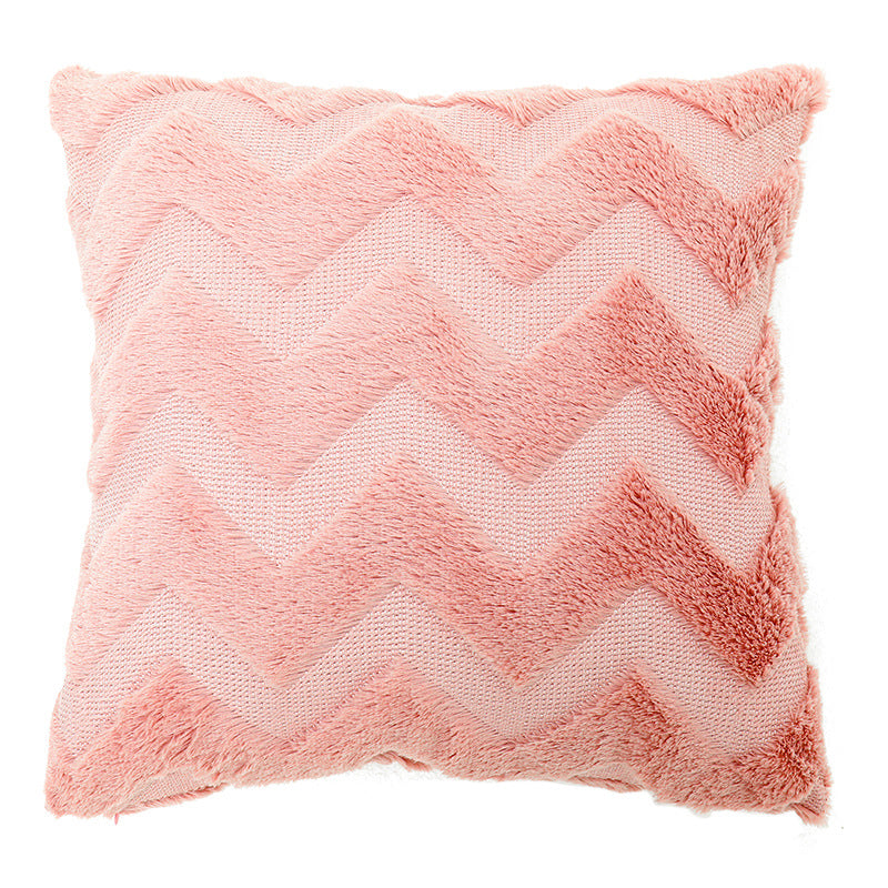 Geometric Rhombus Double-sided Three-dimensional Plush Pillowcase Home dealsniper-net C Pink A45x45cm