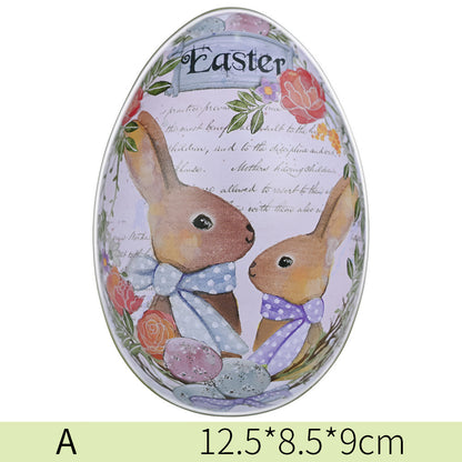 New Easter Decorative Tinplate Egg Creative Tin Box Kids Gym From House A Large