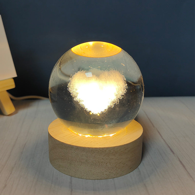 Usb Plug-in Luminous Crystal Ball Night Light Home Decor Gym From House