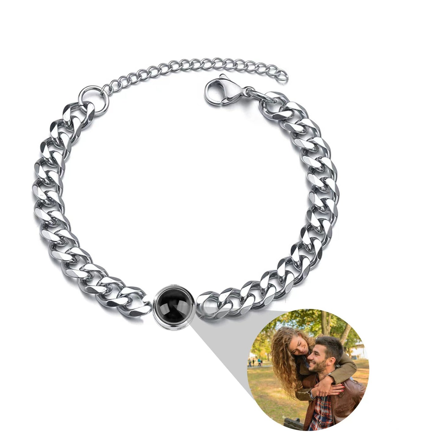 Titanium Steel Personalized Photo Custom Bracelet Jewelry Gym From House Silver