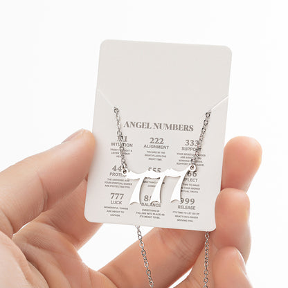 Women's New Angel Lucky Digital Pendant Necklace Jewelry dealsniper-net Body Silver Number7