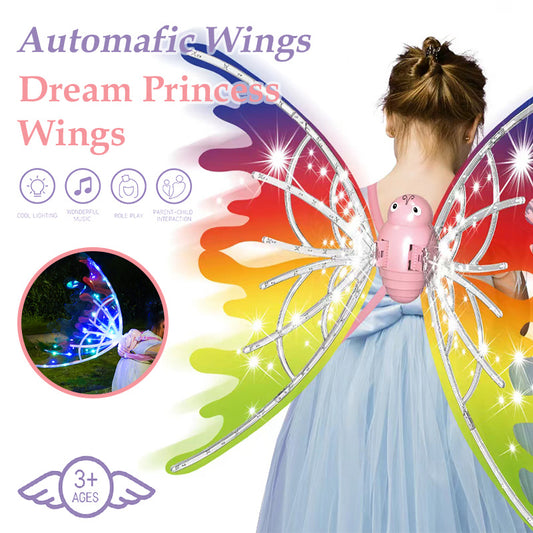 Girls Electrical Butterfly Wings With Lights Glowing Shiny Dress Kids dealsniper-net