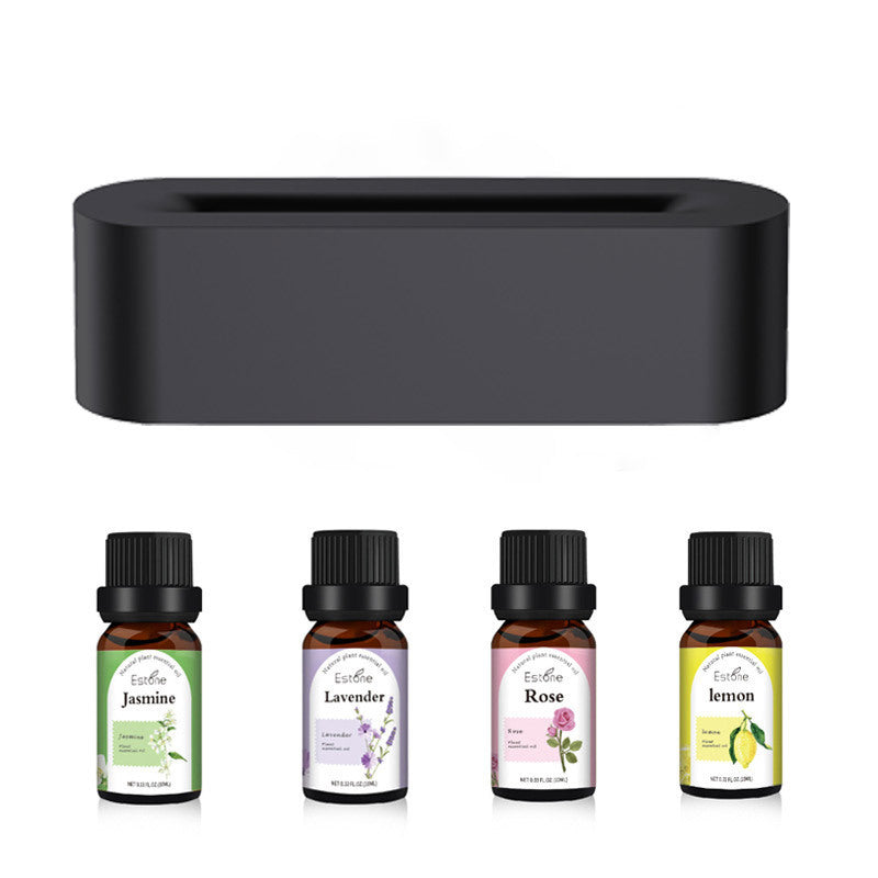 Flame Aroma Diffuser Air Humidifier Ultrasonic Cool Mist Maker House DealSniper.net Black Plus Four Bottles 10ml USB